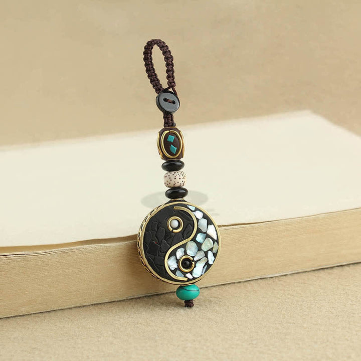 Buddha Stones ウェンジウッド陰陽ペンダント ハーモニーキーホルダー - image 1