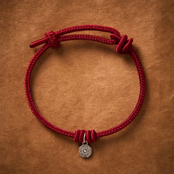 Buddha Stones 925スターリングシルバー製八卦赤紐コネクションブレスレット - 濃い赤紐 - 6.7～7.5インチ（17～19cm） - image 11