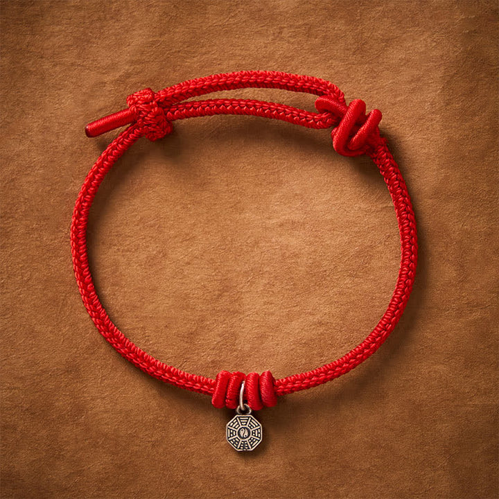 Buddha Stones 925スターリングシルバー製八卦赤紐コネクションブレスレット - image 1