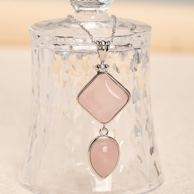 Buddha Stones 天然石オパールダブルペンダントカームネックレス - image 2