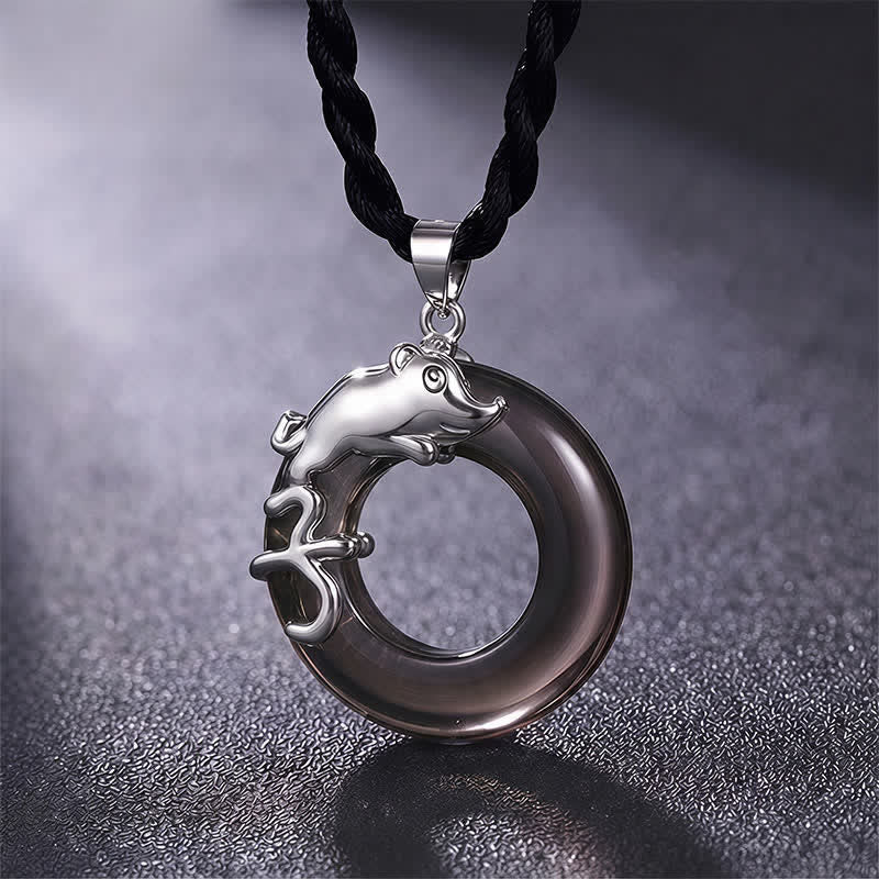 Buddha Stones 中国の十二支ピース平和のお守りチャーム幸運繁栄ペンダントネックレス - ねずみ - image 1