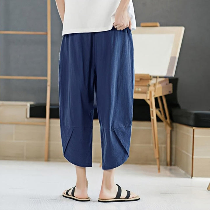 Buddha Stonesメンズ 夏用 無地 7-8丈 ドローストリングパンツ ポケット付き - image 25