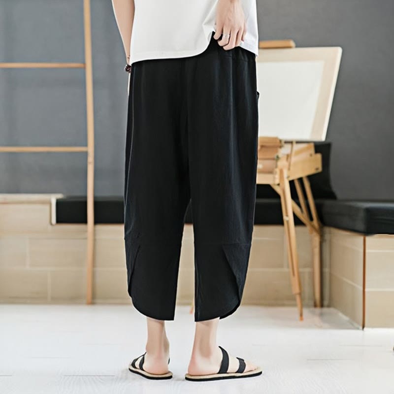 Buddha Stonesメンズ 夏用 無地 7-8丈 ドローストリングパンツ ポケット付き - image 10