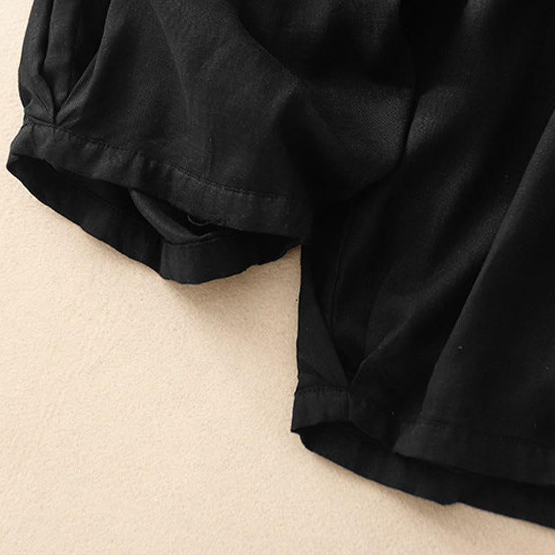 Buddha Stonesサマー エラスティックウエスト レディース カプリ丈 クロップド ハーレムパンツ ポケット付き - image 15