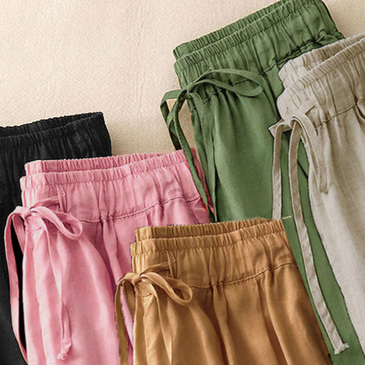 Buddha Stonesサマー エラスティックウエスト レディース カプリ丈 クロップド ハーレムパンツ ポケット付き - image 33