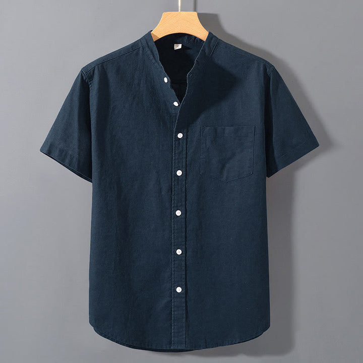 Buddha Stonesサマー メンズ 半袖 ボタンダウン コットンリネンシャツ - スチールブルー - US/UK/AU42、 EU52 (3XL)  - image 17