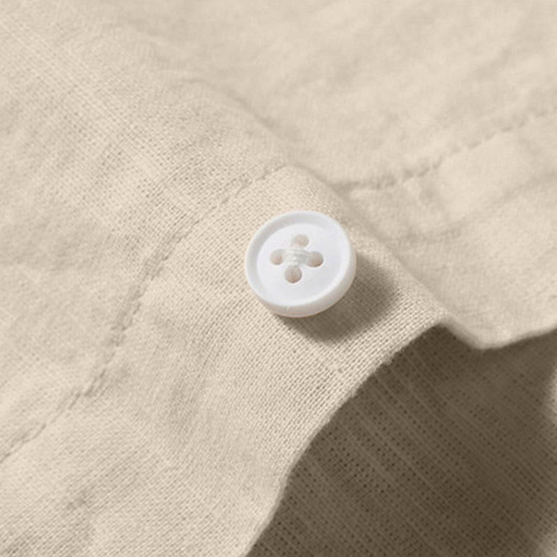 Buddha Stonesサマー メンズ 半袖 ボタンダウン コットンリネンシャツ - image 8