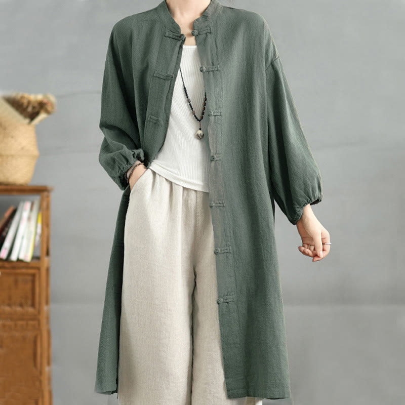 Buddha Stonesカジュアル カエルボタン レディースコート ポケット付き - image 10
