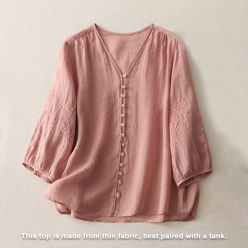 Buddha Stones刺繍入りボタンダウンレディースシャツ - image 23
