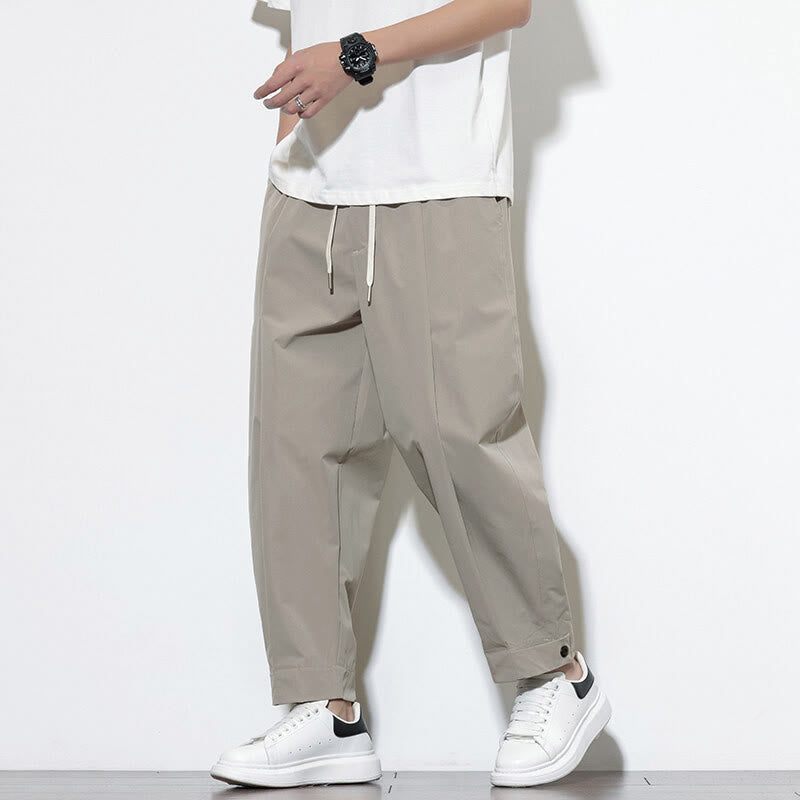 Buddha Stonesカジュアル 無地 ドローストリング メンズ ハーレムパンツ ポケット付き - image 7
