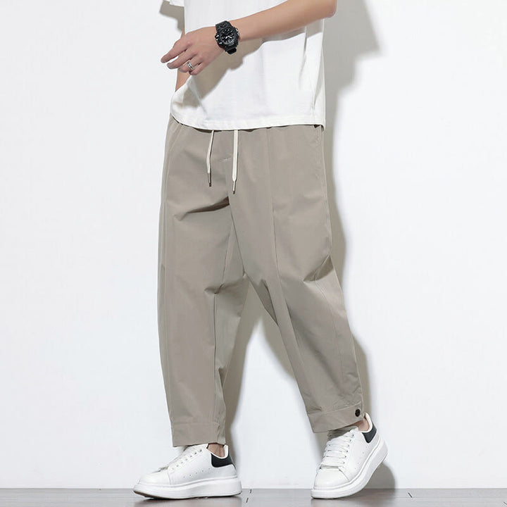 Buddha Stonesカジュアル 無地 ドローストリング メンズ ハーレムパンツ ポケット付き - image 7
