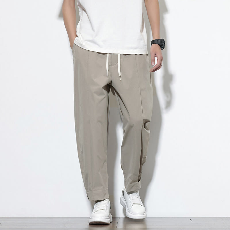 Buddha Stonesカジュアル 無地 ドローストリング メンズ ハーレムパンツ ポケット付き - グレー - US/UK/AU46、 EU56 (5XL) - image 6
