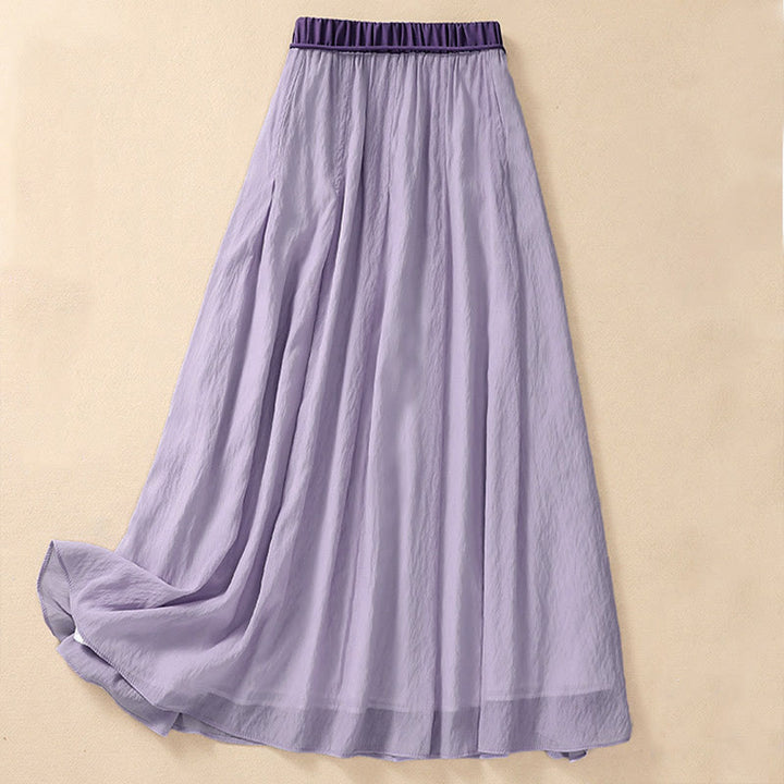 Buddha Stonesカジュアル コントラストカラー プリーツ レースアップデザイン レディース 7-8丈スカート - image 17