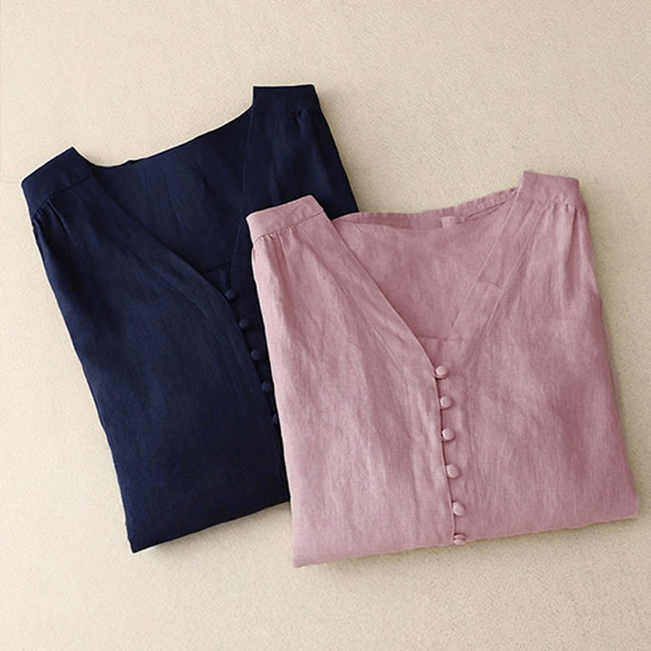 Buddha StonesVネックデザイン レディース長袖シャツ - image 11