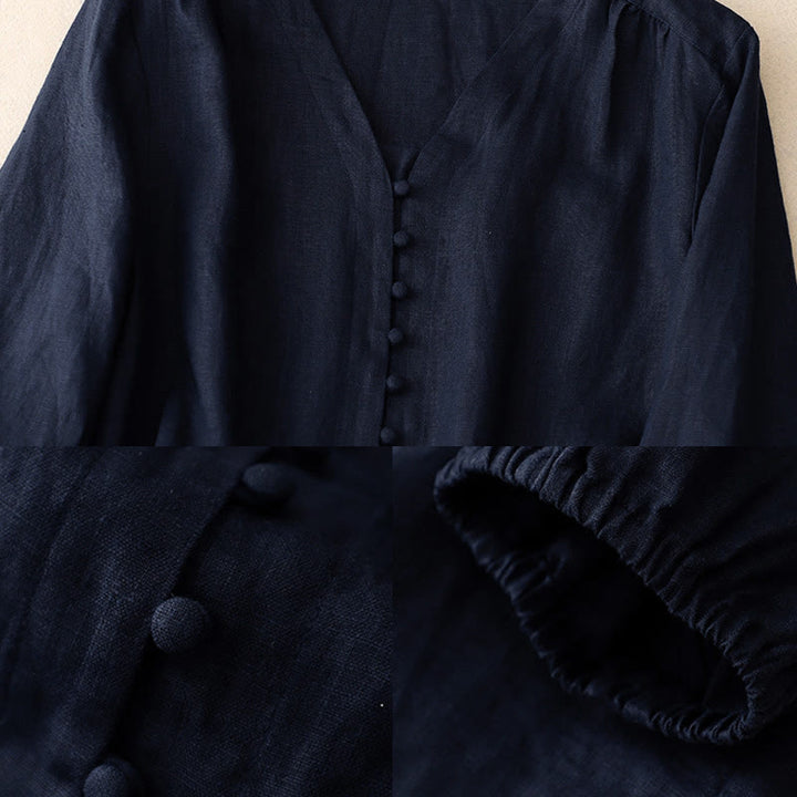 Buddha StonesVネックデザイン レディース長袖シャツ - image 8