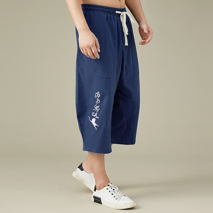 Buddha Stonesカジュアル 無地 レジャー コットン メンズ テーパードパンツ ポケット付き - image 13