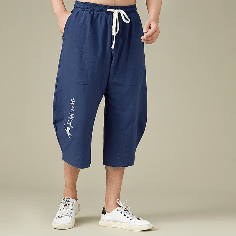 Buddha Stonesカジュアル 無地 レジャー コットン メンズ テーパードパンツ ポケット付き - image 12