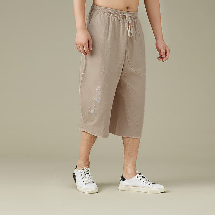 Buddha Stonesカジュアル 無地 レジャー コットン メンズ テーパードパンツ ポケット付き - image 9
