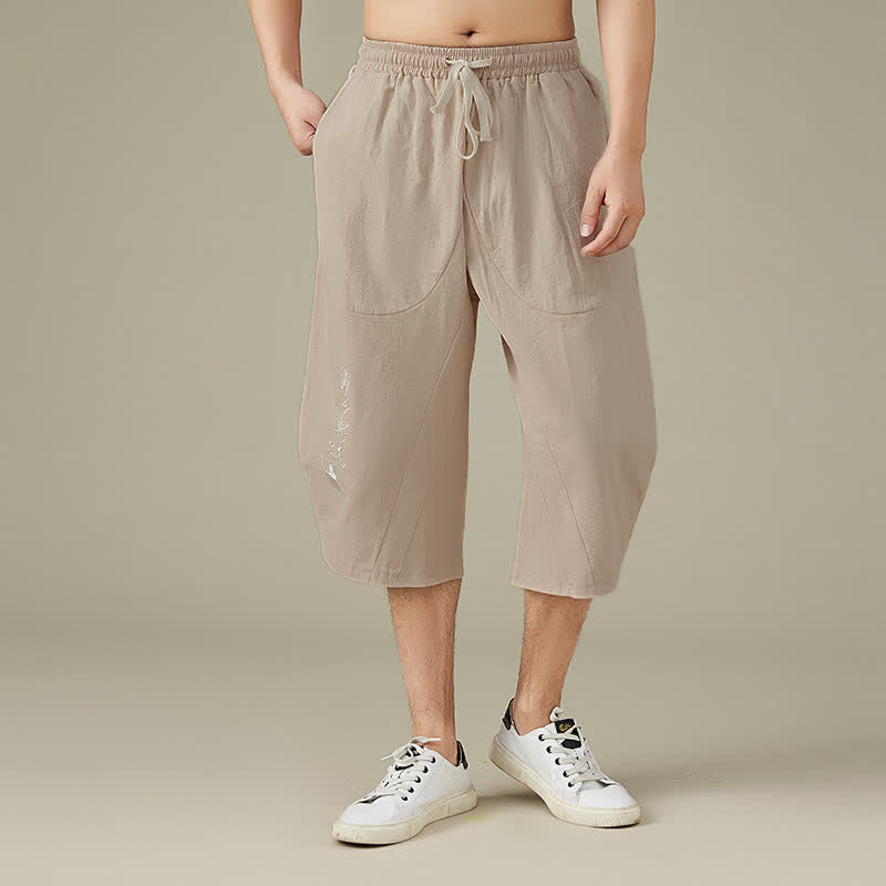 Buddha Stonesカジュアル 無地 レジャー コットン メンズ テーパードパンツ ポケット付き - 小麦 - US/UK/AU54、 EU64 (9XL) - image 8