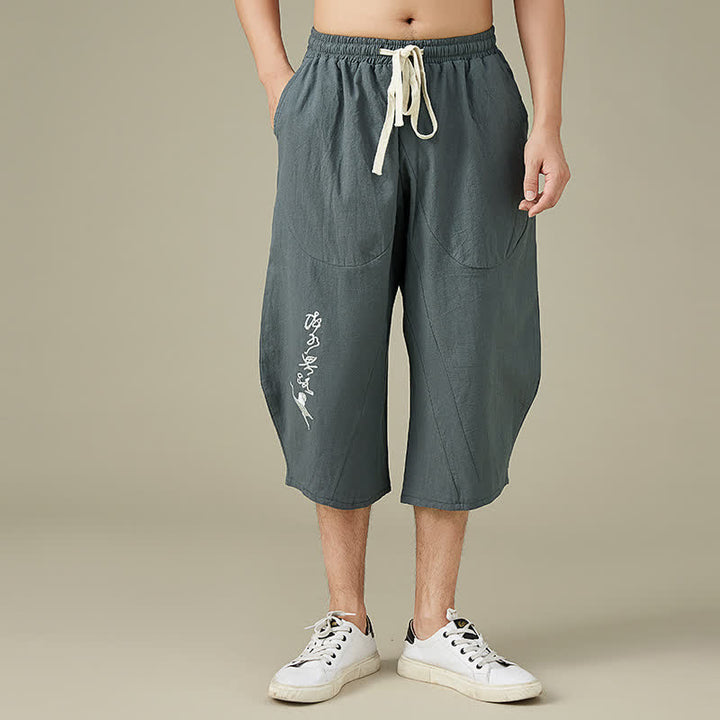 Buddha Stonesカジュアル 無地 レジャー コットン メンズ テーパードパンツ ポケット付き - グレー - US/UK/AU54、 EU64 (9XL) - image 3