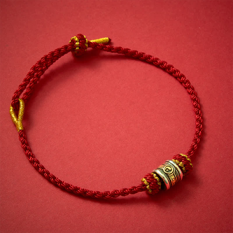 Buddha Stones 銅製の陰陽赤紐ハーモニーブレスレット - 濃い赤紐 - image 15
