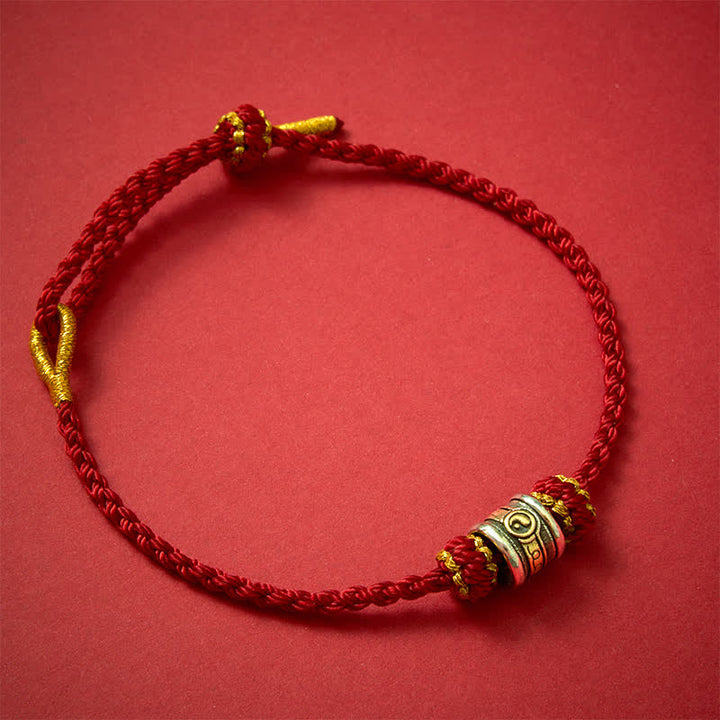 Buddha Stones 銅製の陰陽赤紐ハーモニーブレスレット - 濃い赤紐 - image 15
