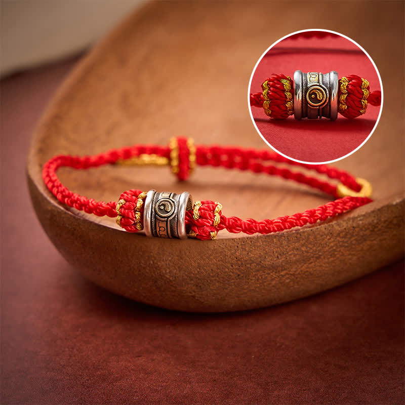 Buddha Stones 銅製の陰陽赤紐ハーモニーブレスレット - 赤紐 - image 0