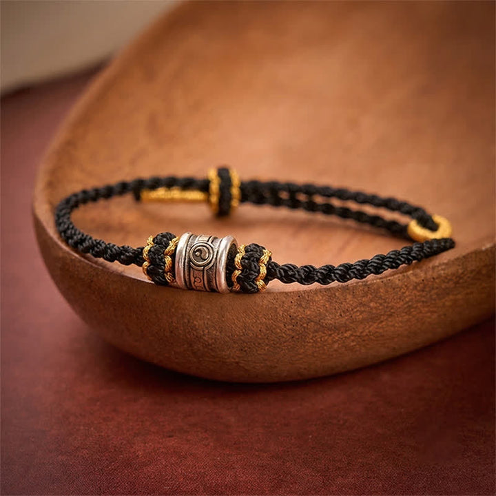 Buddha Stones 銅製の陰陽赤紐ハーモニーブレスレット - 黒い紐 - image 11