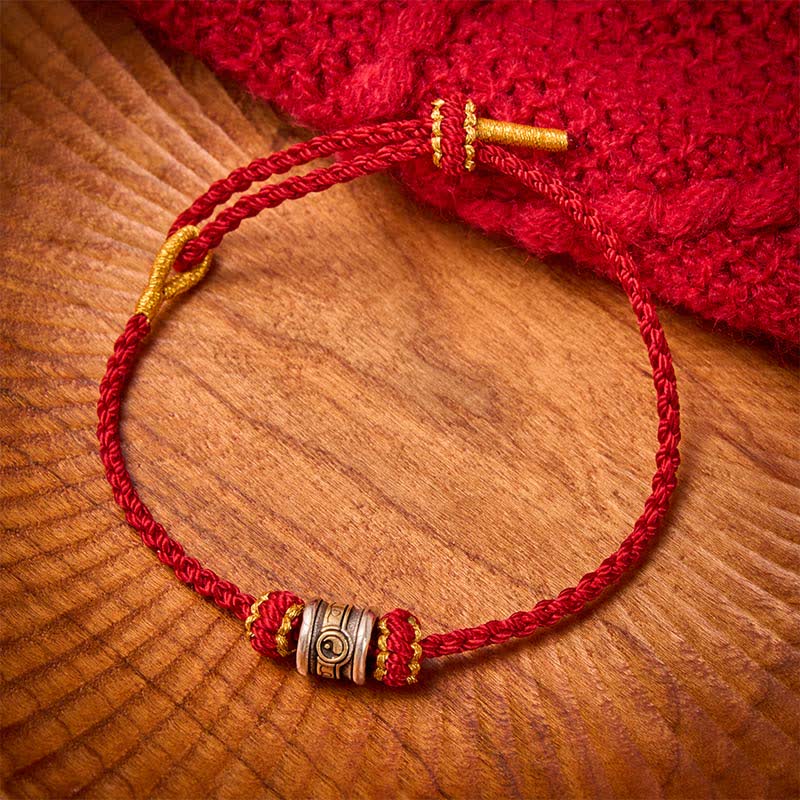 Buddha Stones 銅製の陰陽赤紐ハーモニーブレスレット - image 16