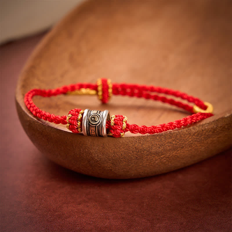 Buddha Stones 銅製の陰陽赤紐ハーモニーブレスレット - image 1