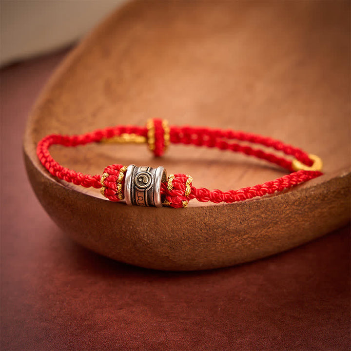 Buddha Stones 銅製の陰陽赤紐ハーモニーブレスレット - image 1