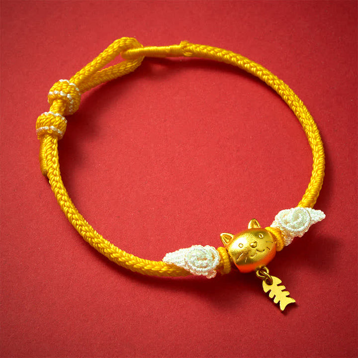 Buddha Stones 銅製のナマズ型イエロー開運財運ブレスレット - 銅（富♥幸運） - image 0