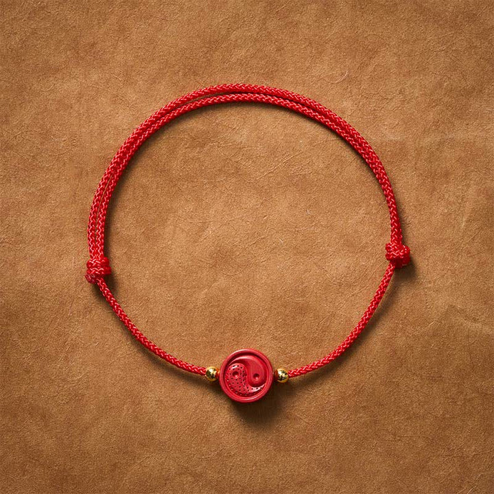 Buddha Stones 陰陽赤紐バランスブレスレット - 5.9～6.7インチ（15～17cm） - image 0
