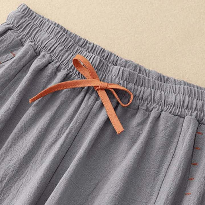 Buddha Stonesカジュアル シンプルデザイン ドローストリング スリット入り レディース ワイドレッグパンツ ポケット付き - image 16