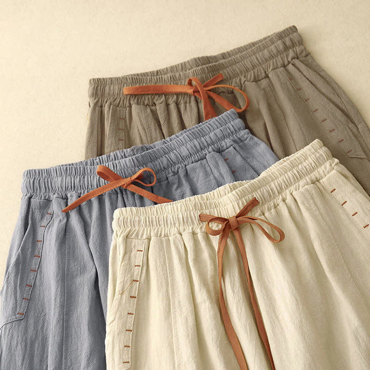 Buddha Stonesカジュアル シンプルデザイン ドローストリング スリット入り レディース ワイドレッグパンツ ポケット付き - image 21