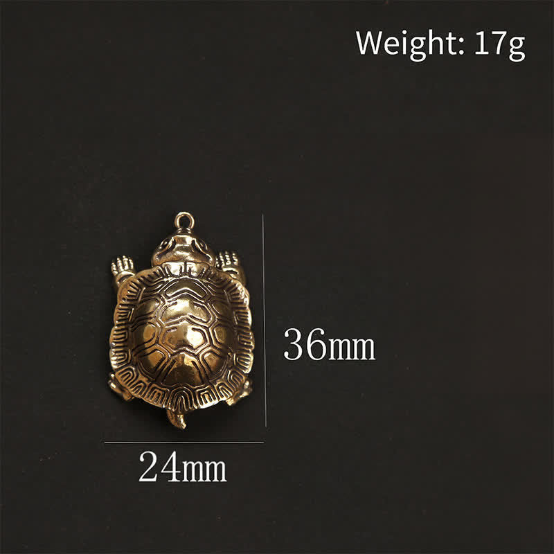 Buddha Stones 関節可動式真鍮製カメ型豊かさのお守りキーホルダー - image 13