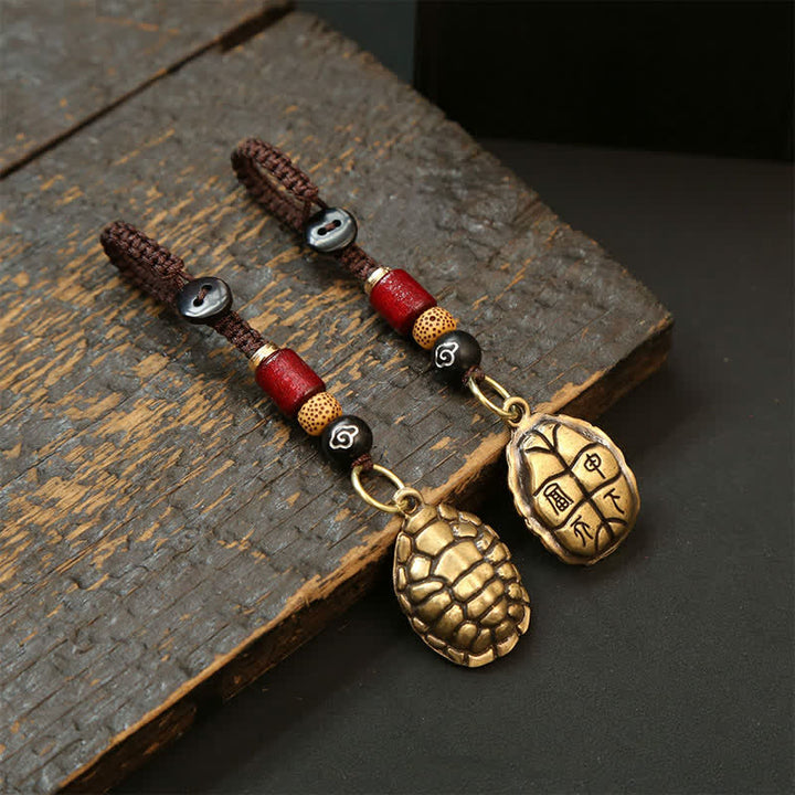 Buddha Stones 真鍮製亀貔貅五帝銭護符キーホルダー - image 12