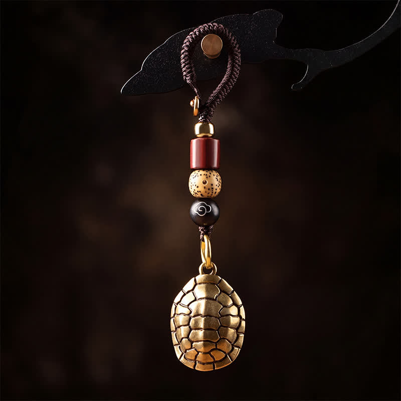 Buddha Stones 真鍮製亀貔貅五帝銭護符キーホルダー - カメ - image 0