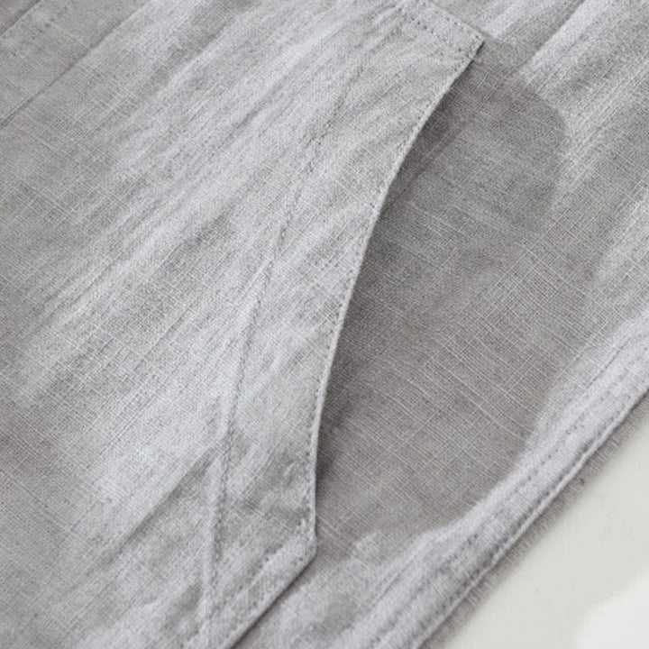 Buddha Stones 春秋カジュアル無地ラミーコットンメンズジャケット（ポケット付き） - image 16
