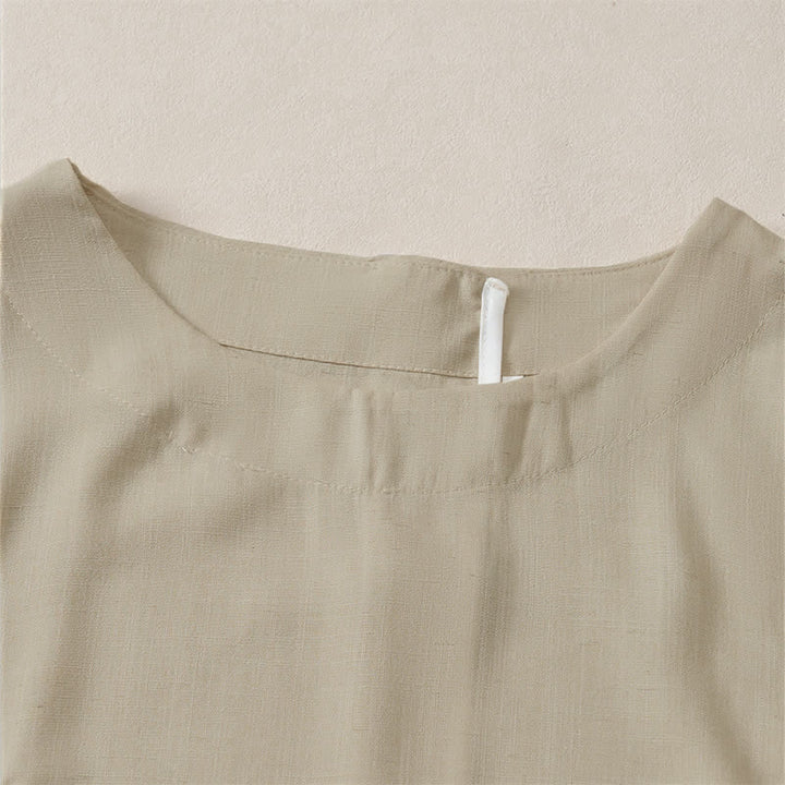 Buddha Stones 夏物カジュアルミニマリストクルーネック無地クロップド丈レディース半袖Tシャツ - image 1
