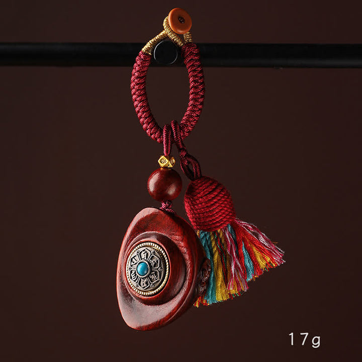 Buddha Stones レッド サンダルウッドオーム・マニ・パドメ・フム元宝知恵のキーホルダー - image 8