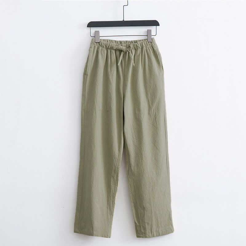 Buddha Stonesメンズ 無地 コットン カジュアル ドローストリングパンツ ポケット付き - 黄緑 - US/UK/AU44、 EU54 (4XL)  - image 0