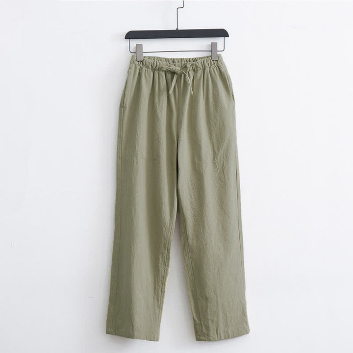 Buddha Stonesメンズ 無地 コットン カジュアル ドローストリングパンツ ポケット付き - 黄緑 - US/UK/AU44、 EU54 (4XL)  - image 0