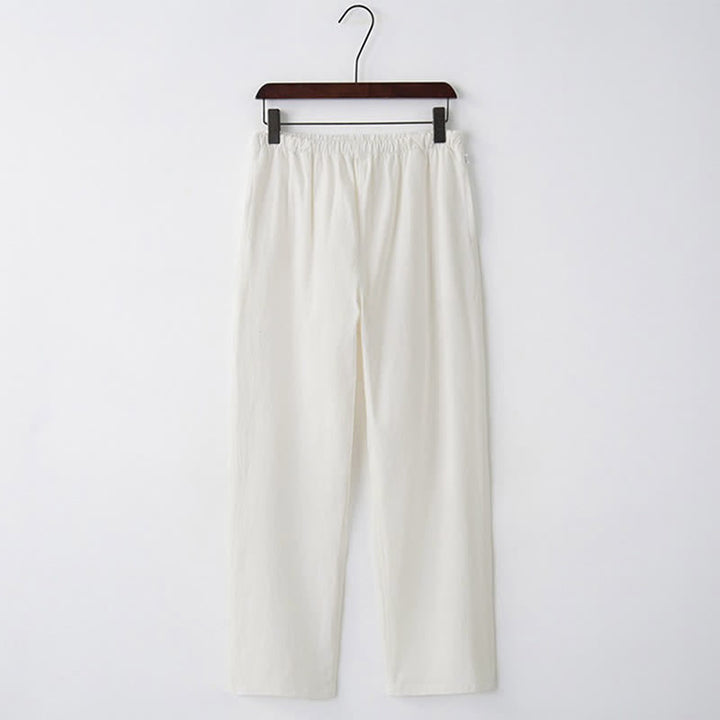 Buddha Stonesメンズ 無地 コットン カジュアル ドローストリングパンツ ポケット付き - 白 - US/UK/AU44、 EU54 (4XL)  - image 8