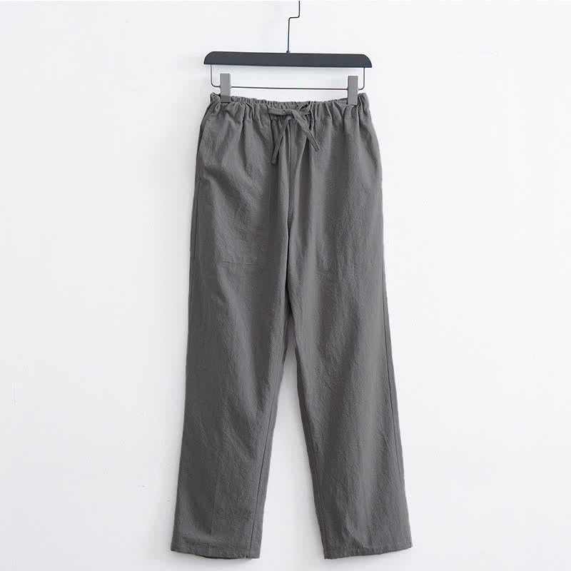 Buddha Stonesメンズ 無地 コットン カジュアル ドローストリングパンツ ポケット付き - ライトグレー - US/UK/AU44、 EU54 (4XL)  - image 12