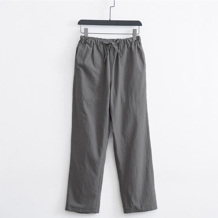 Buddha Stonesメンズ 無地 コットン カジュアル ドローストリングパンツ ポケット付き - ライトグレー - US/UK/AU44、 EU54 (4XL)  - image 12