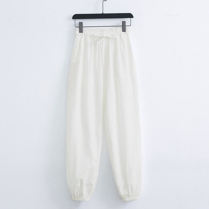 Buddha Stones無地コットン製カジュアルメンズハーレムパンツ（ポケット付き） - 白 - US/UK/AU44、 EU54 (4XL) - image 4
