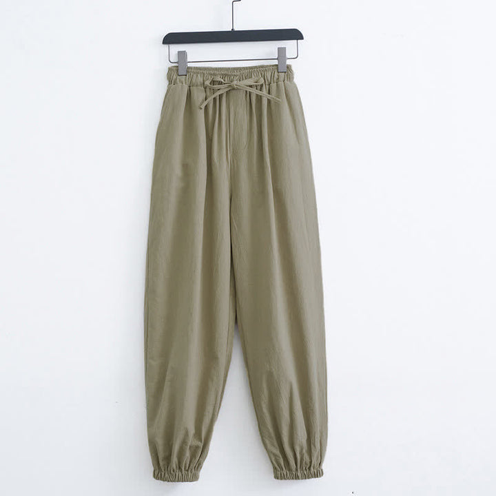 Buddha Stones無地コットン製カジュアルメンズハーレムパンツ（ポケット付き） - ダークカーキ - US/UK/AU44、 EU54 (4XL) - image 6