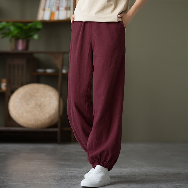 Buddha Stones無地 ラミーリネンコットン レディースパンツ ポケット付き - image 57