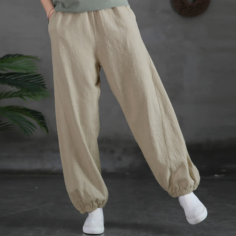 Buddha Stones無地 ラミーリネンコットン レディースパンツ ポケット付き - image 16